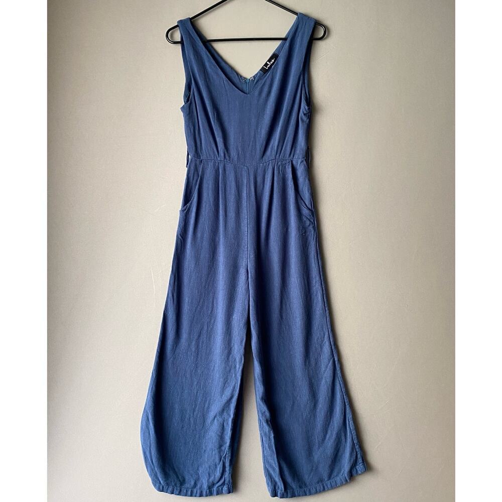 Lulu’s sz XS Sleeveless‎ cotton blue jumpsuit